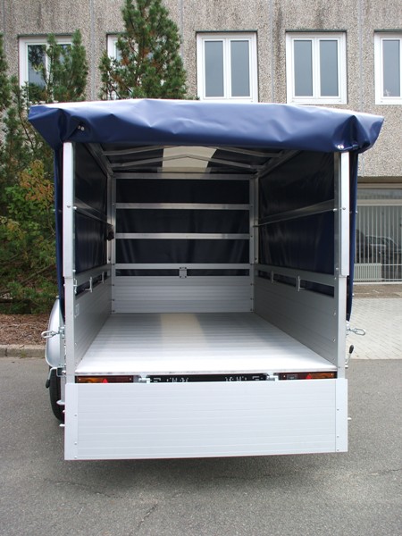 Alutrail 75 G 22.12 mit Hochplane 120cm Innenhöhe, Stützrad und 2 Heckstützen
