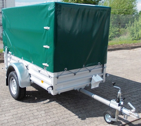 Alutrail 75 UL 22.12 mit Hochplane 130cm Innenhöhe und 2 Heckstützen