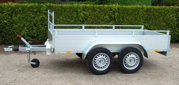 Anssems GTT 1500.251x126 R offener Kasten mit Reling und Leitergestell, Tandem, 1500kg, 251x126x40cm