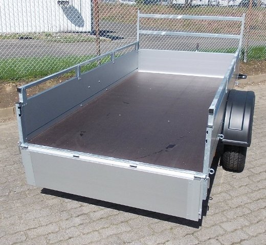 Anssems GTB 1200.251x126 R gebremster offener Kasten mit Reling und Leitergestell, 1200kg, 251x126x40cm