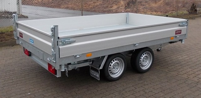 Hapert Cobalt HM-2, 305x180cm, Dreiseitenkipper mit Rampen und Stützen, e- und Handpumpe, 2700KG zul. GG
