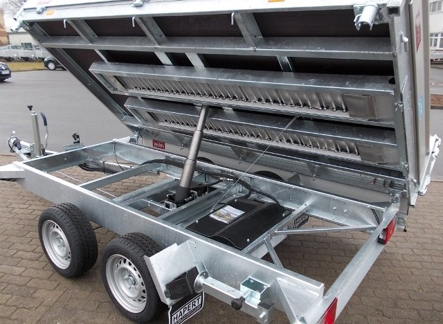 Hapert Cobalt HM-2, 305x180cm, Dreiseitenkipper mit Rampen und Stützen, e- und Handpumpe, 2700KG zul. GG