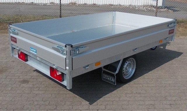 HAPERT Cobalt HB-1, 260x150cm, 1500KG zGG, Heckkipper mit Handpumpe, Bereifung: 195/50R13C