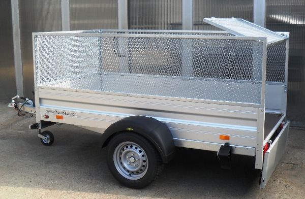 Humbaur HA 132513 mit Bugklappe und 62cm Laubgitteraufsatz
