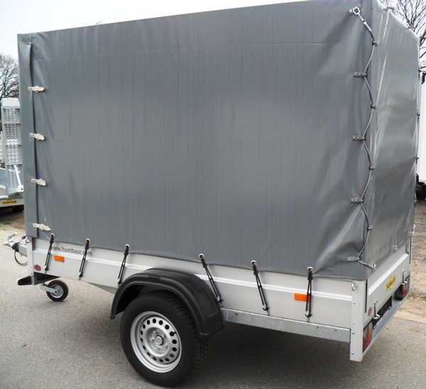 Humbaur HA 132513 mit Bugklappe und Hochplane 160cm Ladehöhe