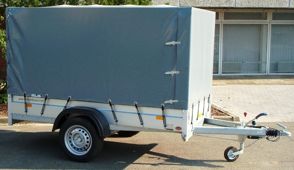 Humbaur HA 132513 mit Bugklappe und Hochplane 140cm Ladehöhe