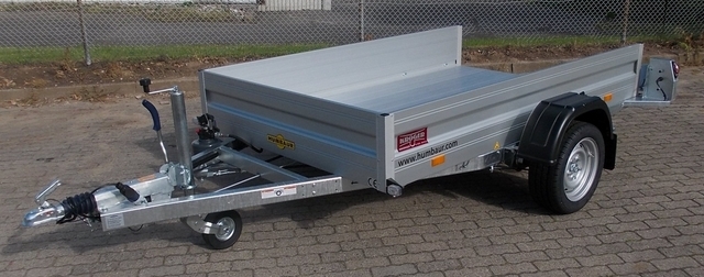 Humbaur HKT 152515 S gebremster Absenkanhänger mit Tempo 100, 35cm Bordwänden und Aluboden