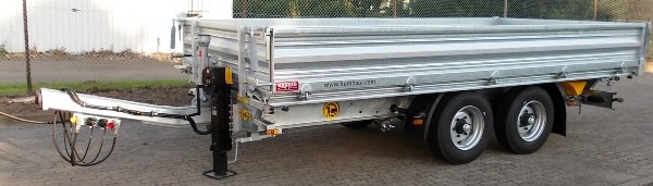 Humbaur Dreiseitenkipper HTK 105024 11,9t GG, kompl. feuerverzinkt, mit Rampen in Rampenschächten
