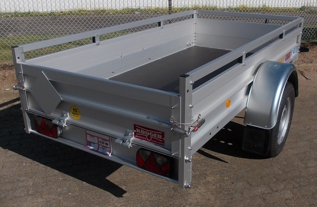 Koch 125.250.13 - Aluanhänger mit Reling, Tempo 100 und 4 Zurrösen, 1300kg, 250x125cm