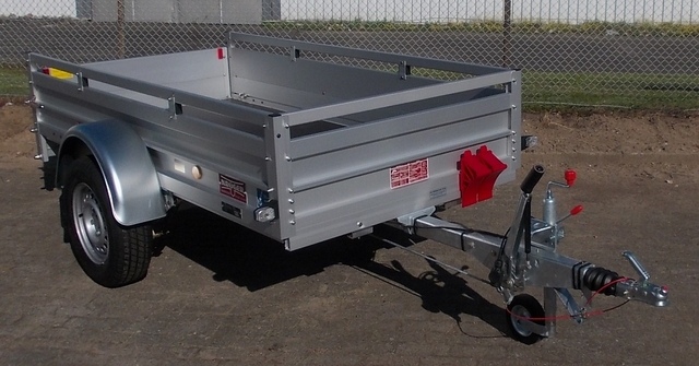 Koch 125.250.13 - Aluanhänger mit Reling, Tempo 100 und 4 Zurrösen, 1300kg, 250x125cm