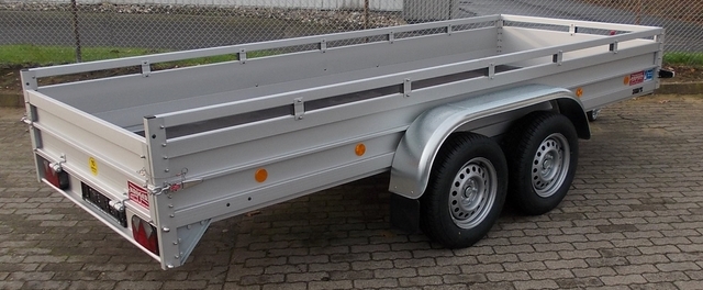 Koch 150.400.26 - Aluanhänger mit Reling und 6 Zurrösen, 2600kg, 400x150cm