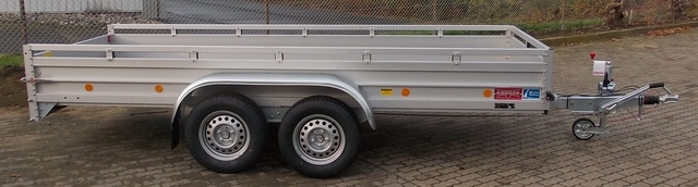 Koch 150.400.26 - Aluanhänger mit Reling und 6 Zurrösen, 2600kg, 400x150cm