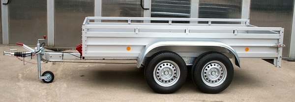 Koch 150.300.26 - Aluanhänger mit Reling und 6 Zurrösen, 2600kg, 300x150cm
