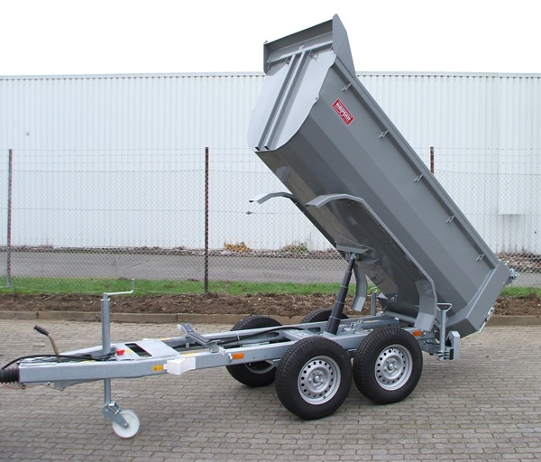 Muldy 3500 Compact in Staubgrau, extrem robuster Mini-Muldenkipper m. 3,5t zGG und pendelbarer Tr