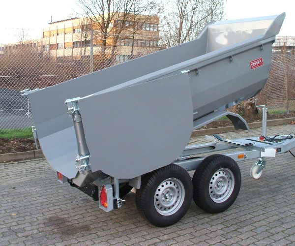 Muldy 3500 Compact in Staubgrau, extrem robuster Mini-Muldenkipper m. 3,5t zGG und pendelbarer Tr