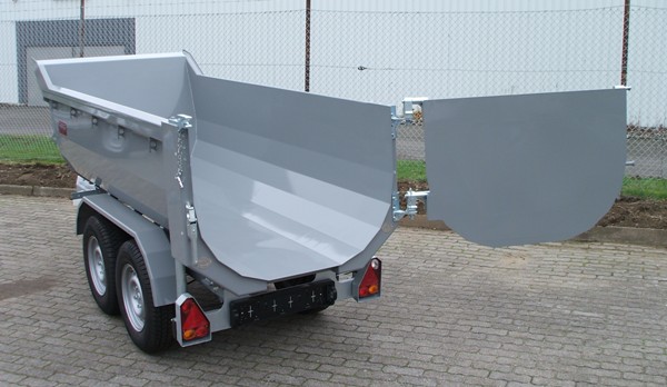 Muldy 3500 Compact in Staubgrau, extrem robuster Mini-Muldenkipper m. 3,5t zGG und pendelbarer Tr