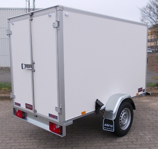 Saris DV135 1500 Kofferanhänger weiß, hinten mit Doppeltür