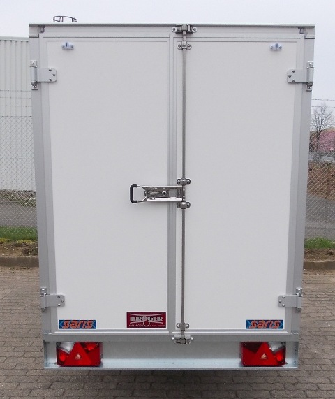 Saris DV135 1500 Kofferanhänger weiß, hinten mit Doppeltür