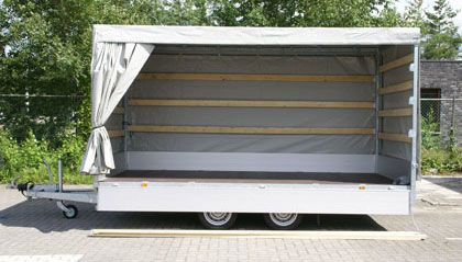 Hochplane 160 cm Innenhhe - 330x180cm, seitlich aufschiebbar, grau