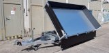 Saris Tandem-Dreiseitenkipper K3 306 184 2700 2 Handpumpe,silberne Bordwnde, Rampen in Schubladen unter der Ladeflche,2,7t zGG, 306x184x35cm
