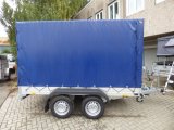 Saris McAlu PRO FW2000 gebremst, Tandem, KRGER ProfiLine Hochplane in dunkelblau, 2000kg, 305x153x170cm